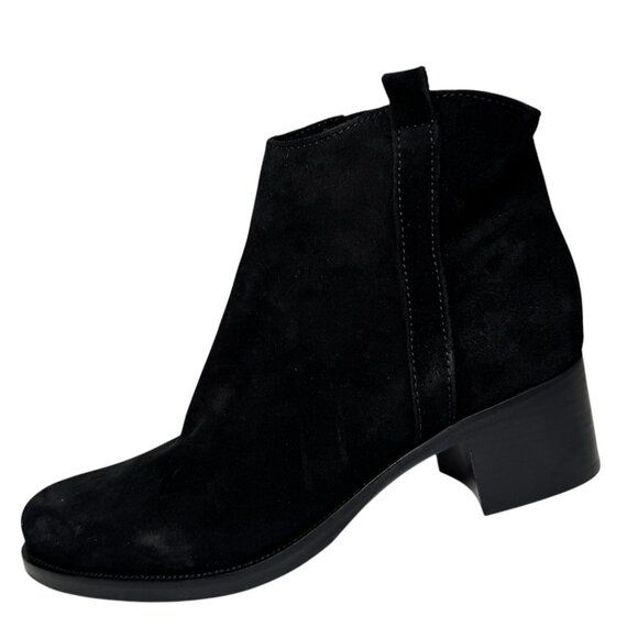 $485 La Canadienne Presley Ankle Boots, Waterproof Black Suede, Women's 8.5M NEW - Picture 1 of 7